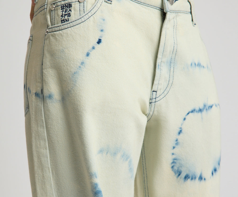 Revival Tie-Dye Lowriders Low Waist Wide Leg Denim - Tie Dye Dreams
