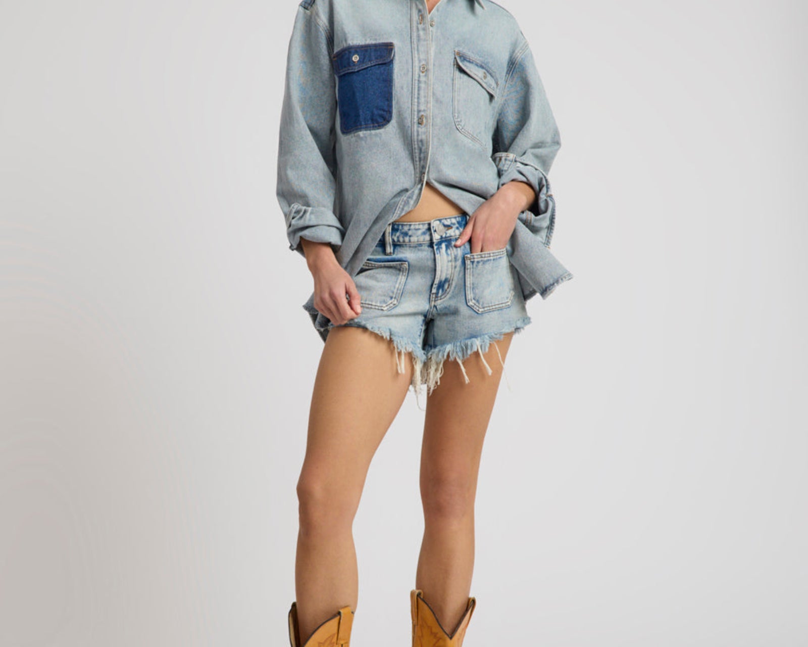 Saint Tropez Everyday Denim Shacket - Hendrixe Blue