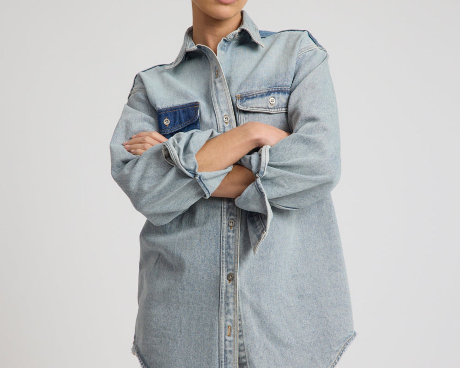 Saint Tropez Everyday Denim Shacket - Hendrixe Blue