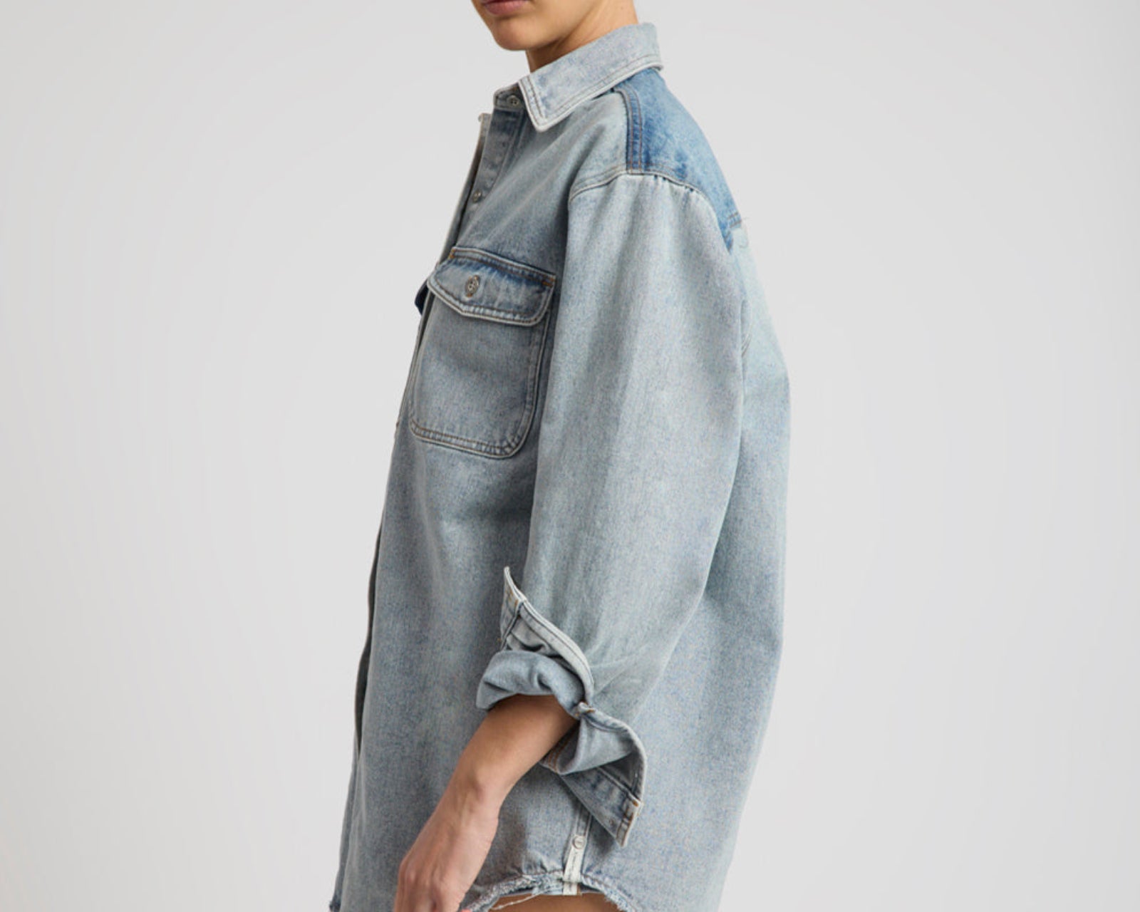 Saint Tropez Everyday Denim Shacket - Hendrixe Blue
