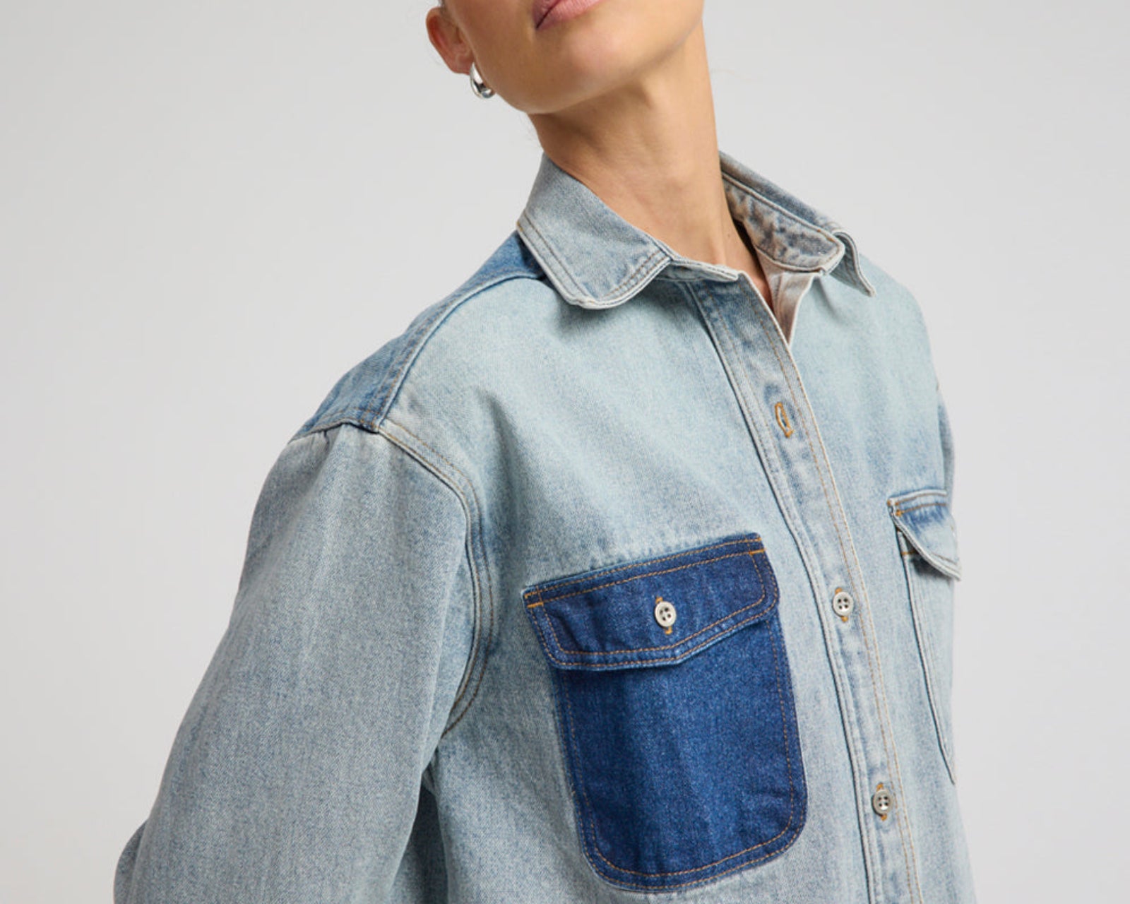 Saint Tropez Everyday Denim Shacket - Hendrixe Blue