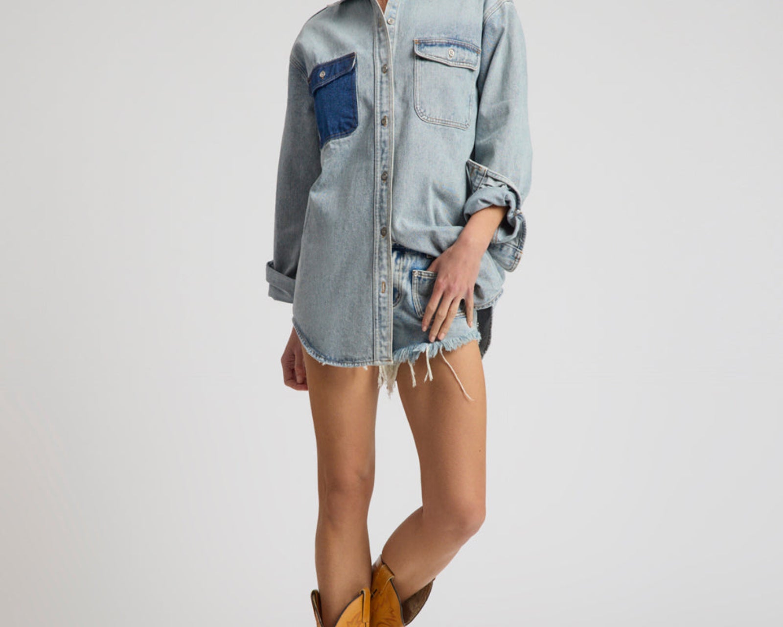 Saint Tropez Everyday Denim Shacket - Hendrixe Blue