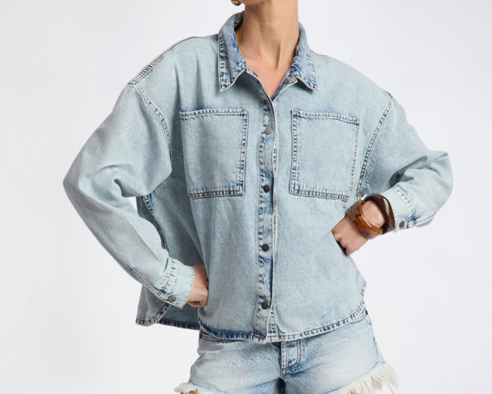 Je T'Aime Denim Shacket - Whisper Blue
