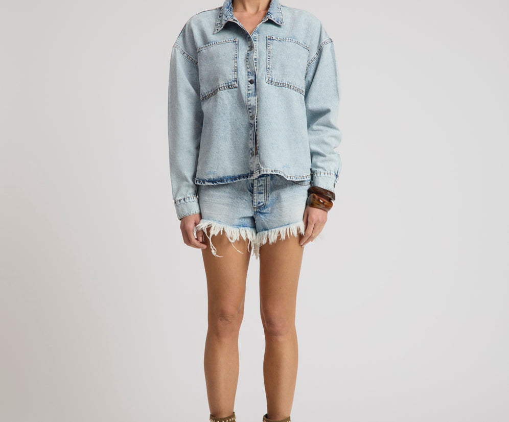 Je T'Aime Denim Shacket - Whisper Blue