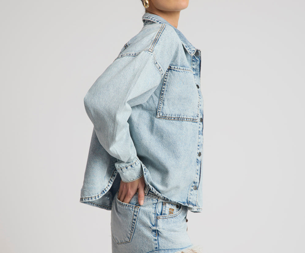 Je T'Aime Denim Shacket - Whisper Blue