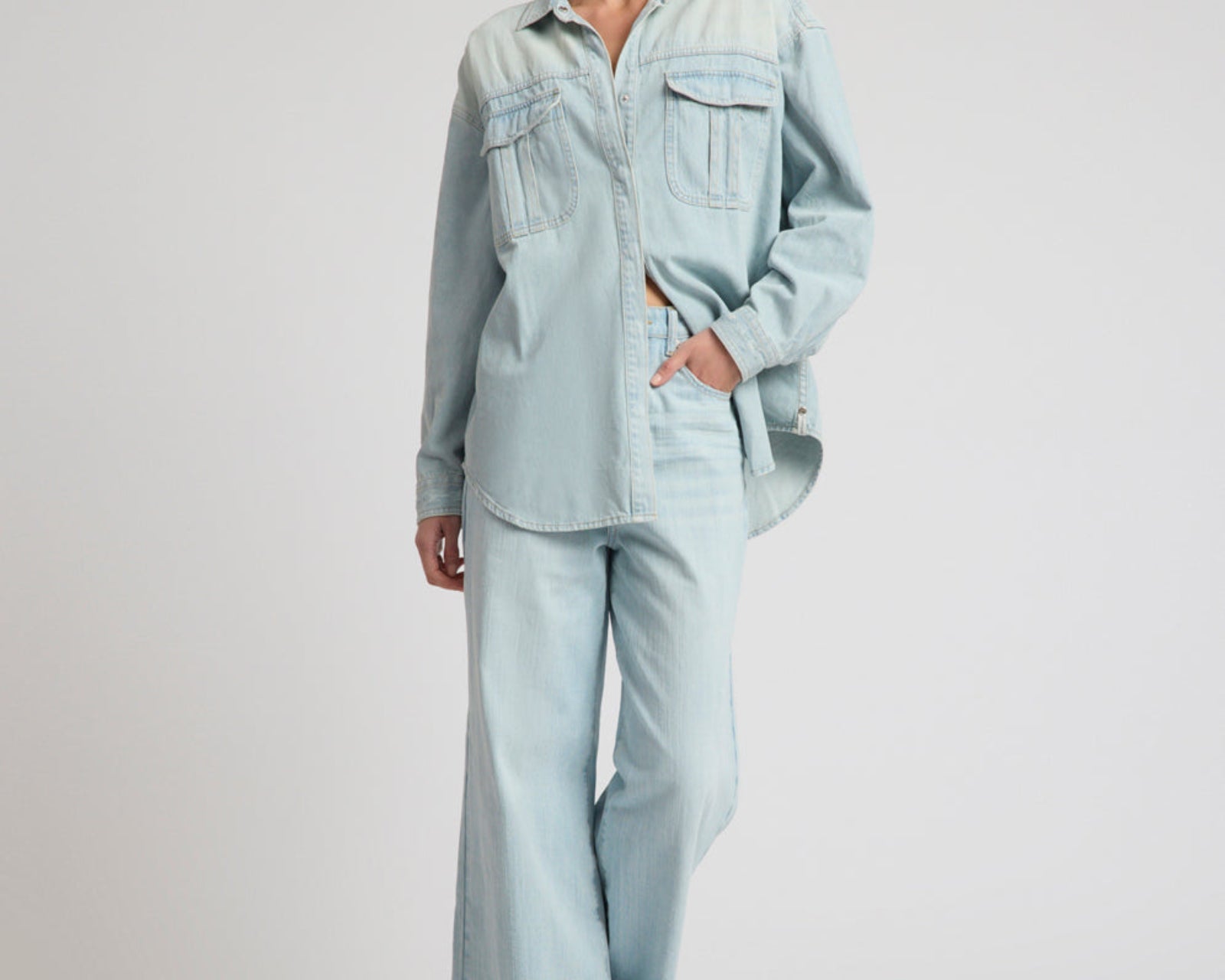 Daydream Oversized Denim Shirt - Sea Mist Blue