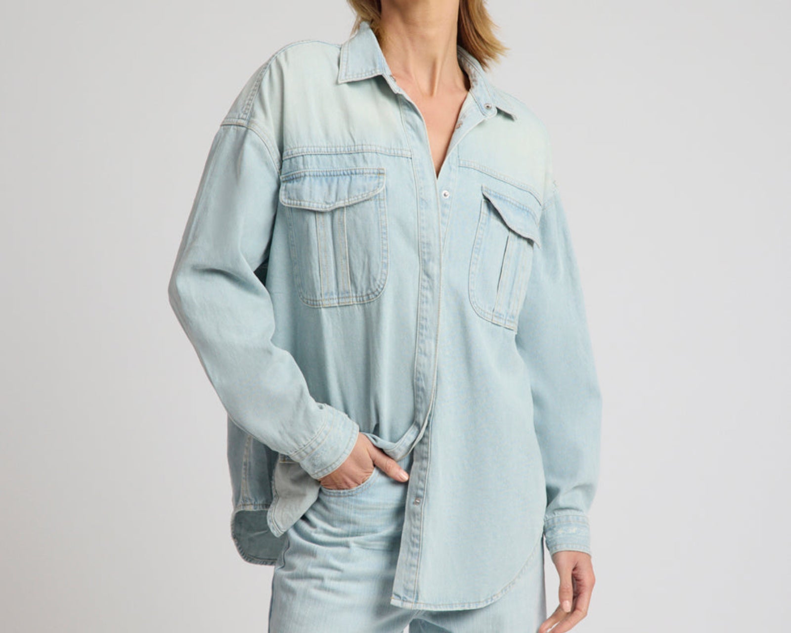 Daydream Oversized Denim Shirt - Sea Mist Blue