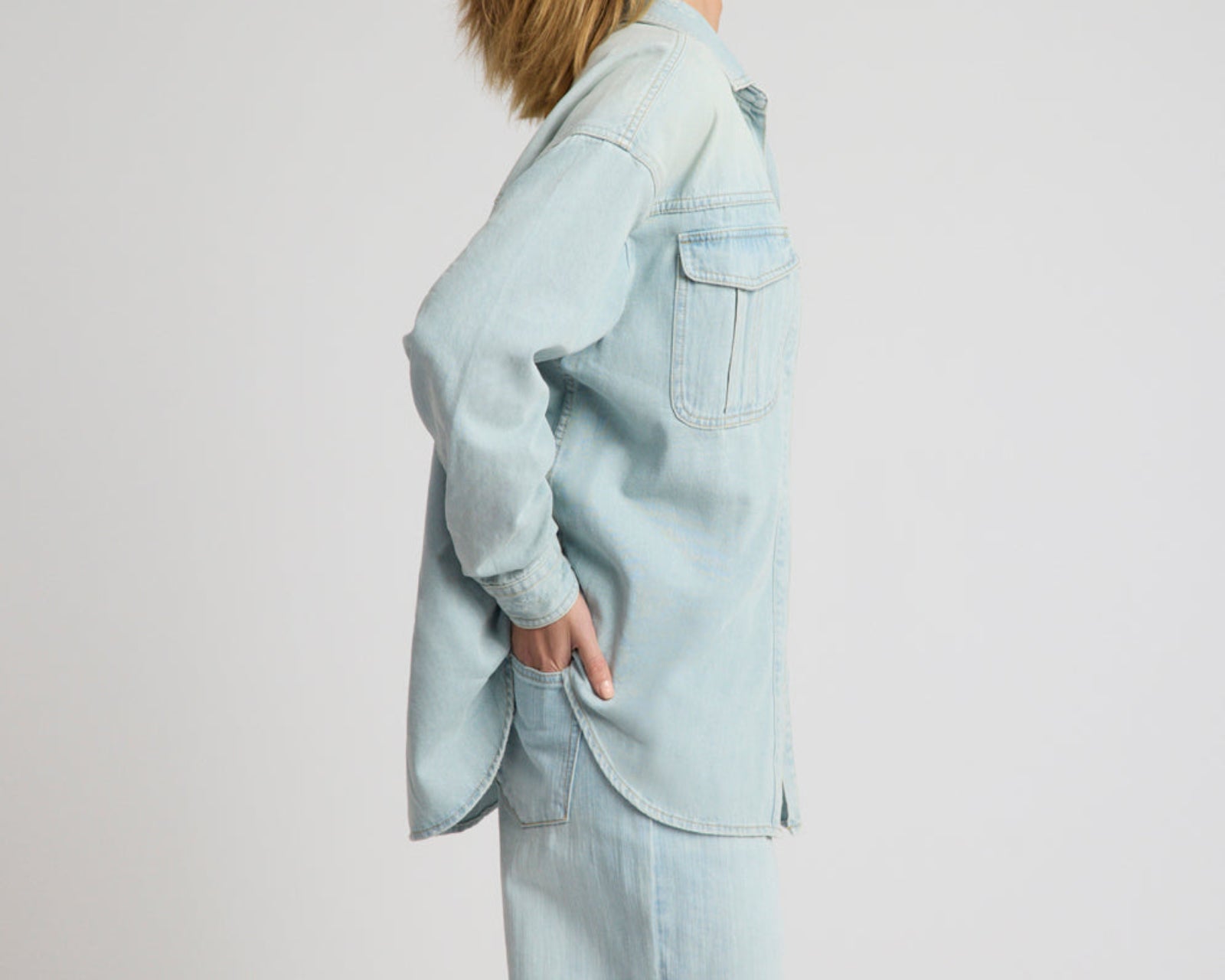 Daydream Oversized Denim Shirt - Sea Mist Blue