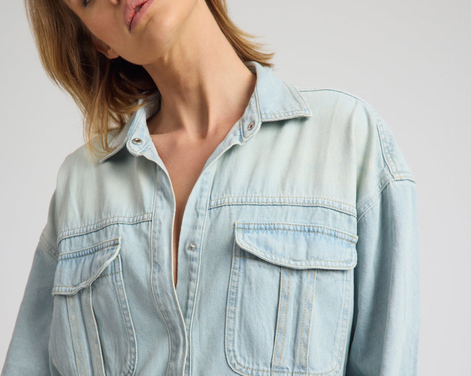 Daydream Oversized Denim Shirt - Sea Mist Blue