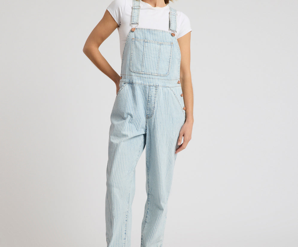 Painters Classic Long Length Denim Overalls - Summer Stripe
