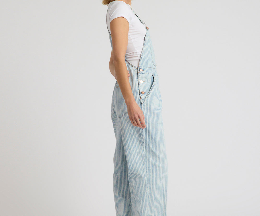 Painters Classic Long Length Denim Overalls - Summer Stripe