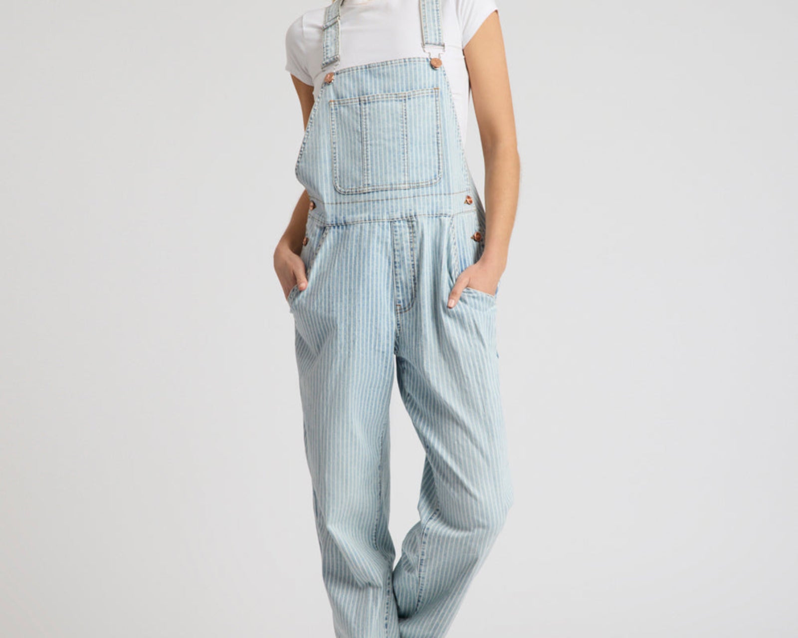 Painters Classic Long Length Denim Overalls - Summer Stripe