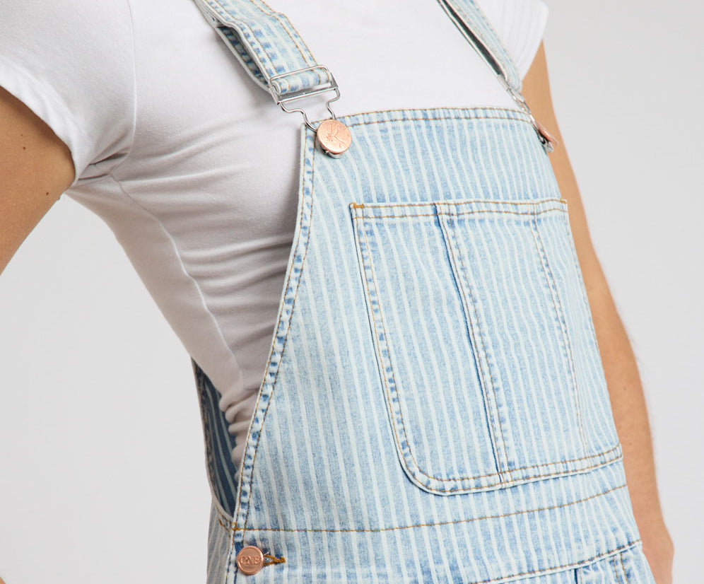 Painters Classic Long Length Denim Overalls - Summer Stripe