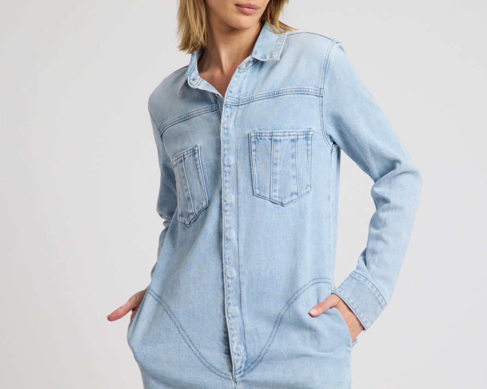 Prophecy Denim Jumpsuit - Blue Latte