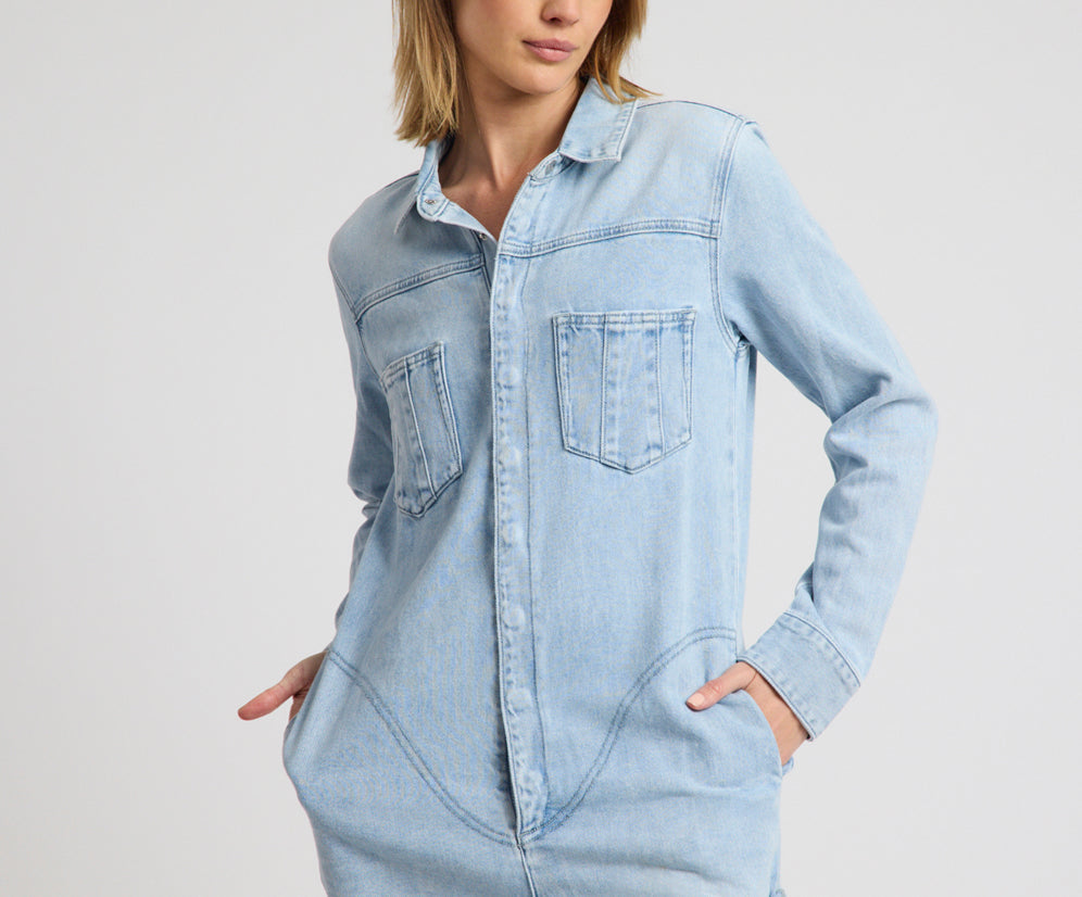 Prophecy Denim Jumpsuit - Blue Latte