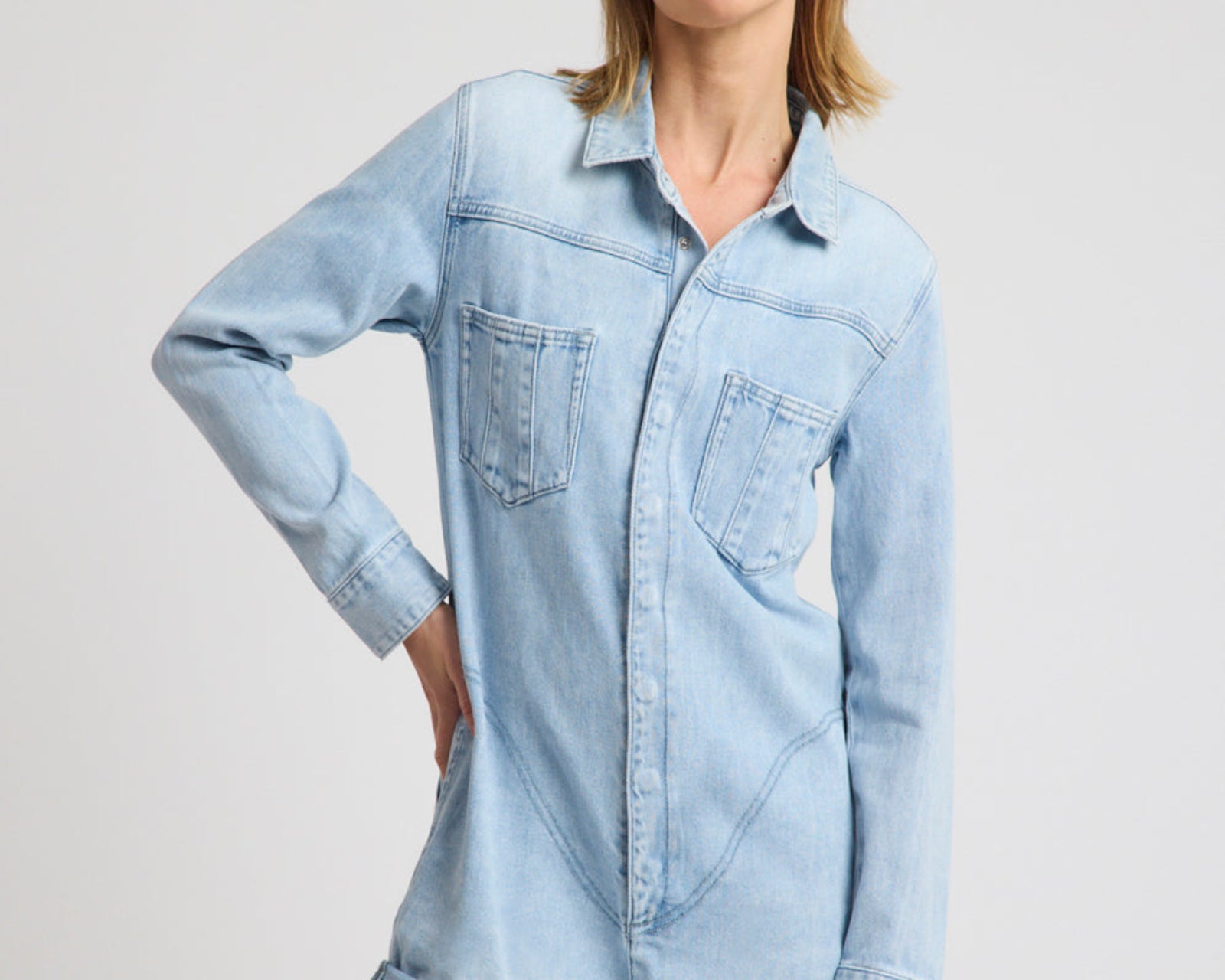 Prophecy Denim Jumpsuit - Blue Latte