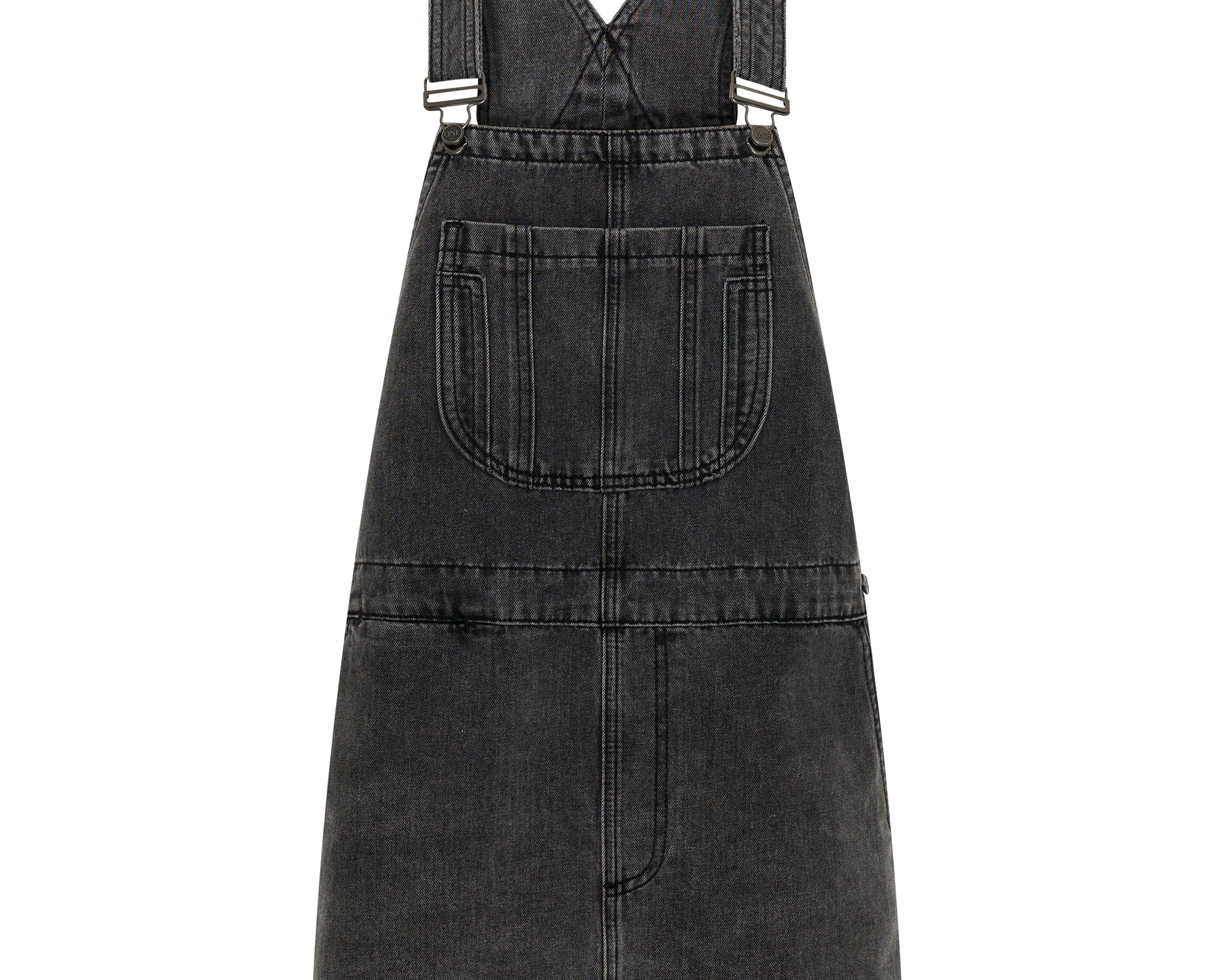 Raven Denim Mini Pini Dress - Washed Black