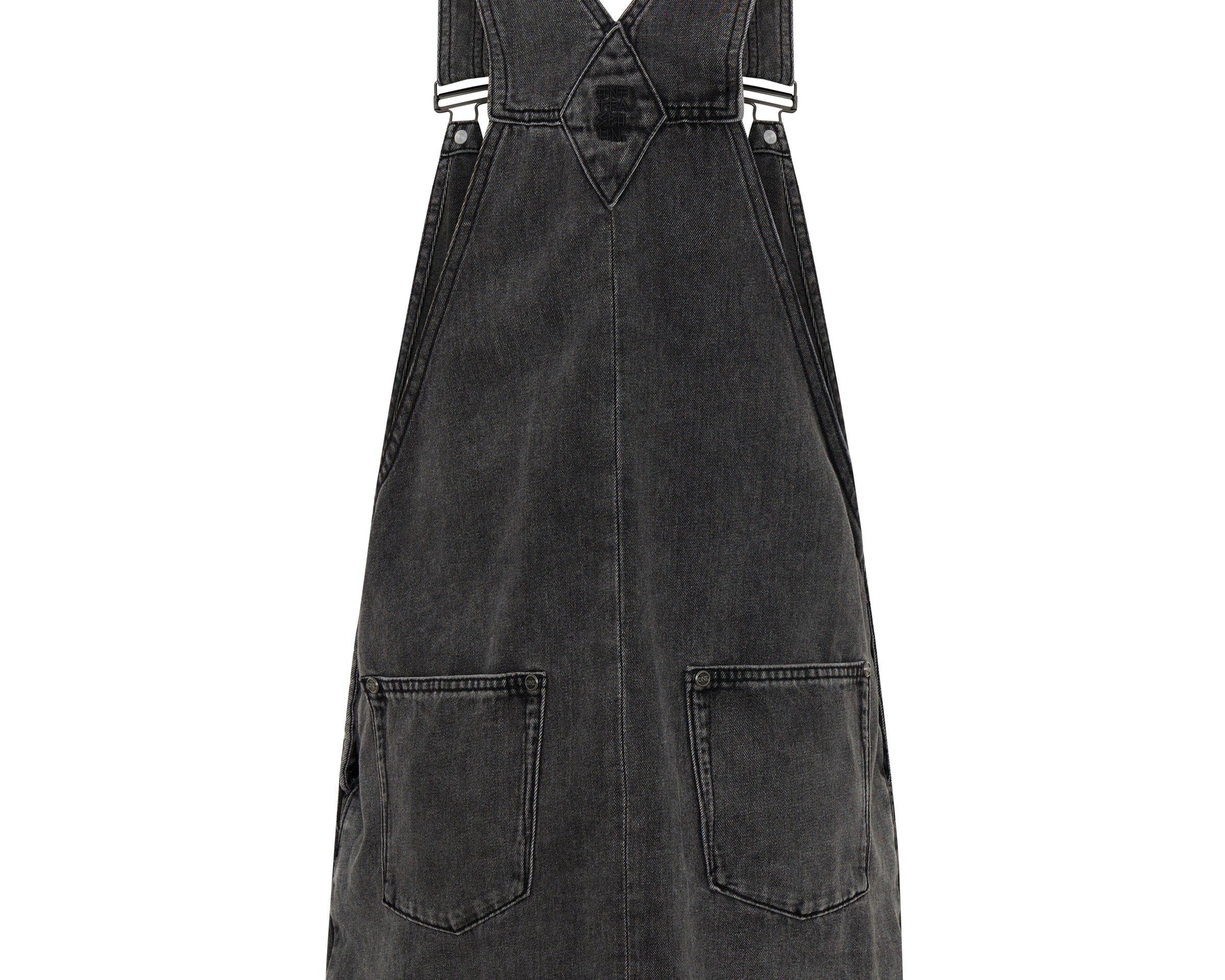 Raven Denim Mini Pini Dress - Washed Black