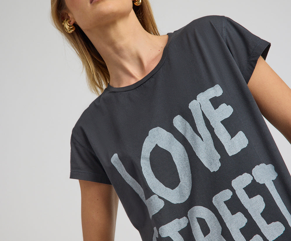 Love Street Classic Tee - Stone Wash Black