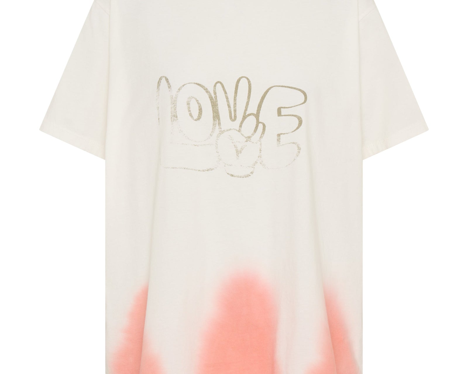 Love Dip Dye Boyfriend Tee - White