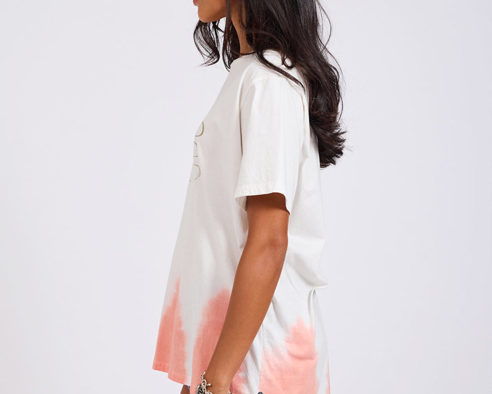 Love Dip Dye Boyfriend Tee - White