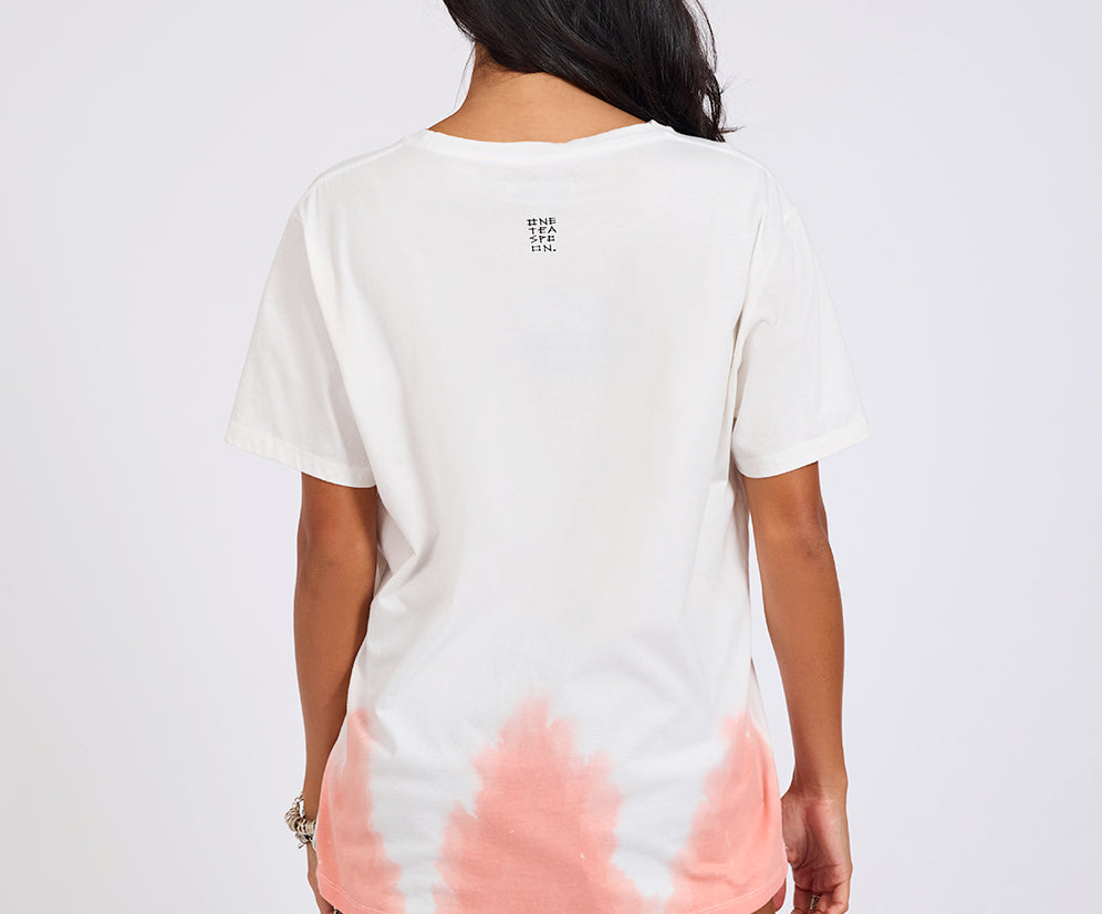 Love Dip Dye Boyfriend Tee - White
