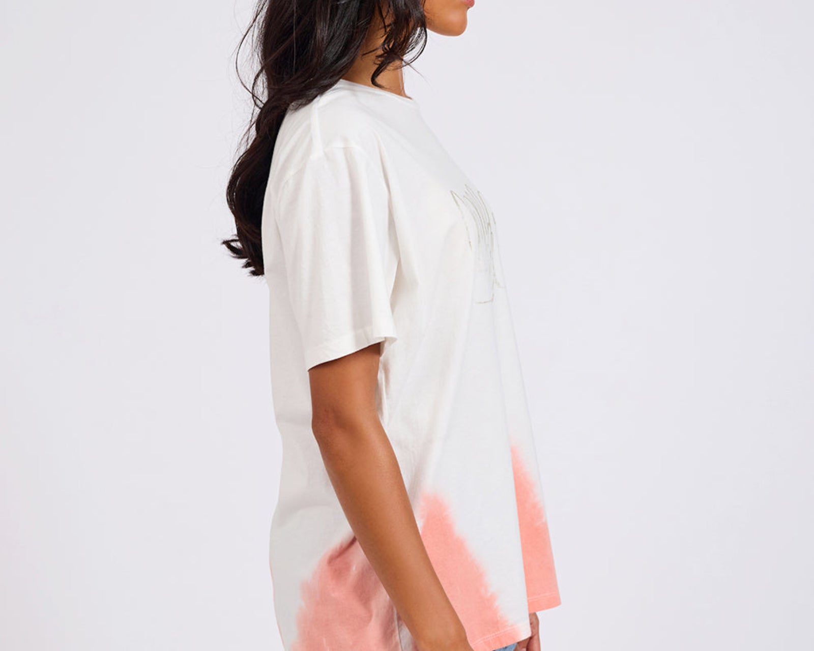 Love Dip Dye Boyfriend Tee - White