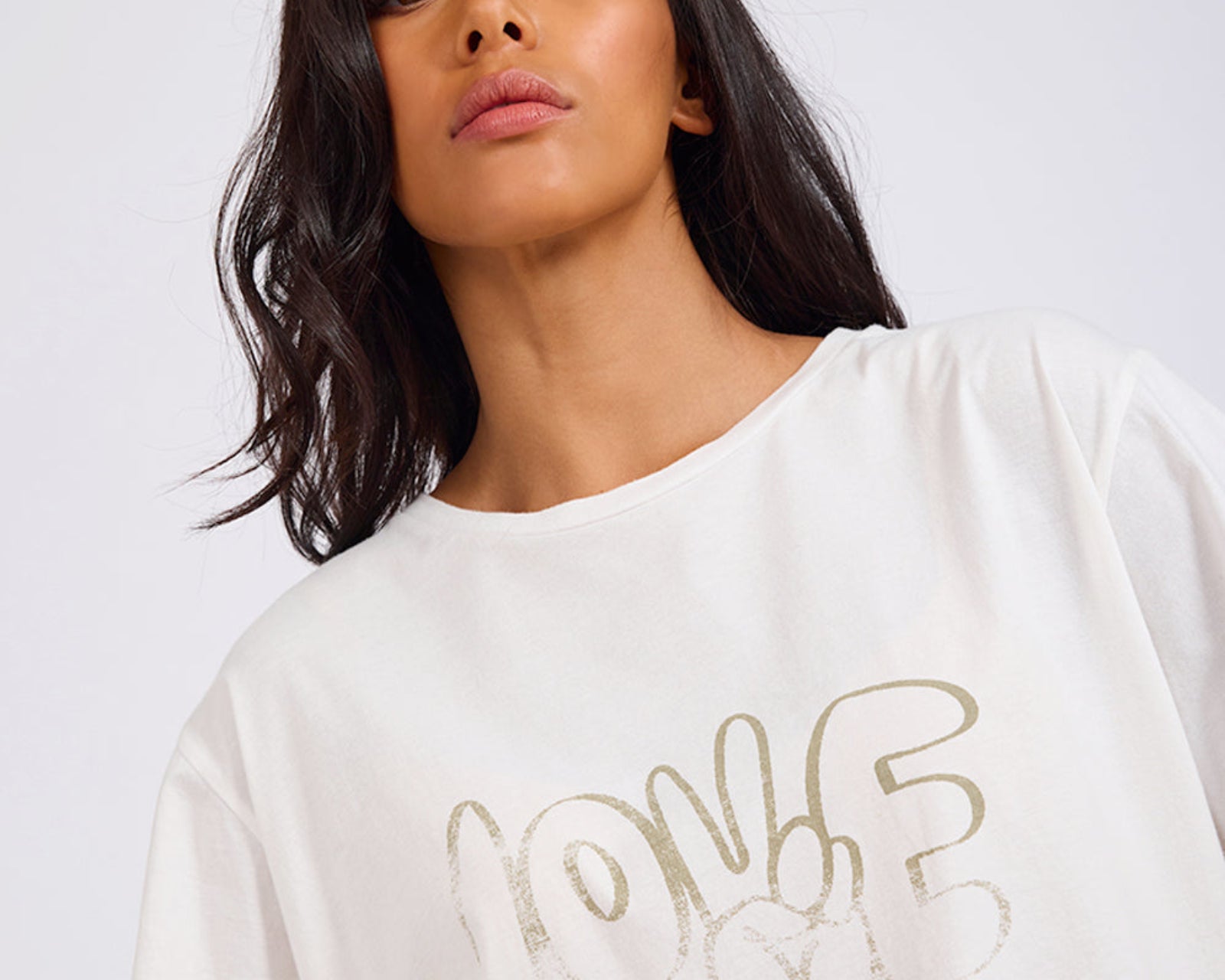 Love Dip Dye Boyfriend Tee - White