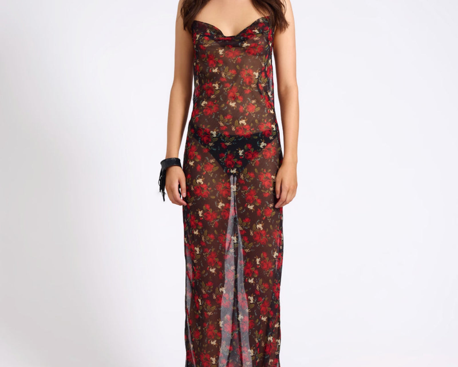 Flower Jagger Slip Dress - Red