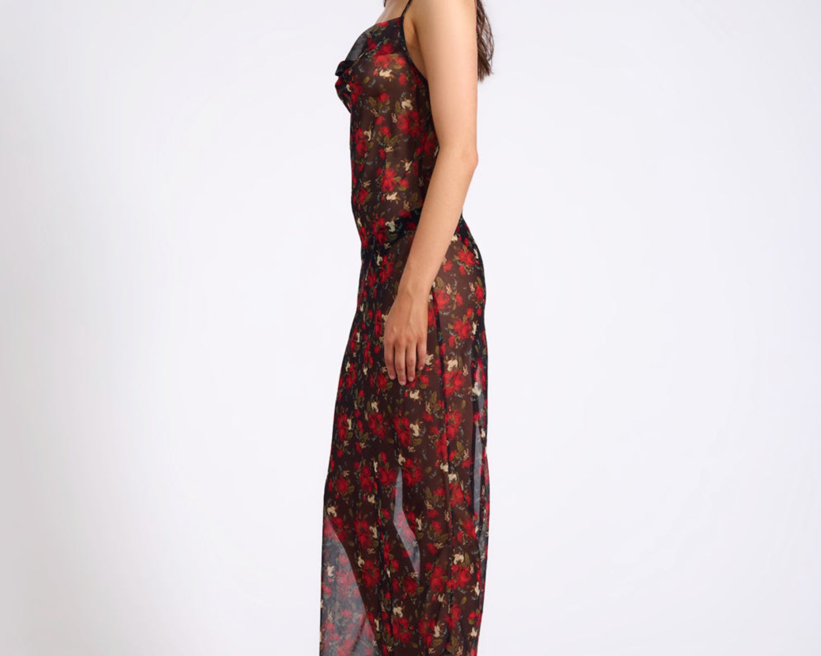 Flower Jagger Slip Dress - Red
