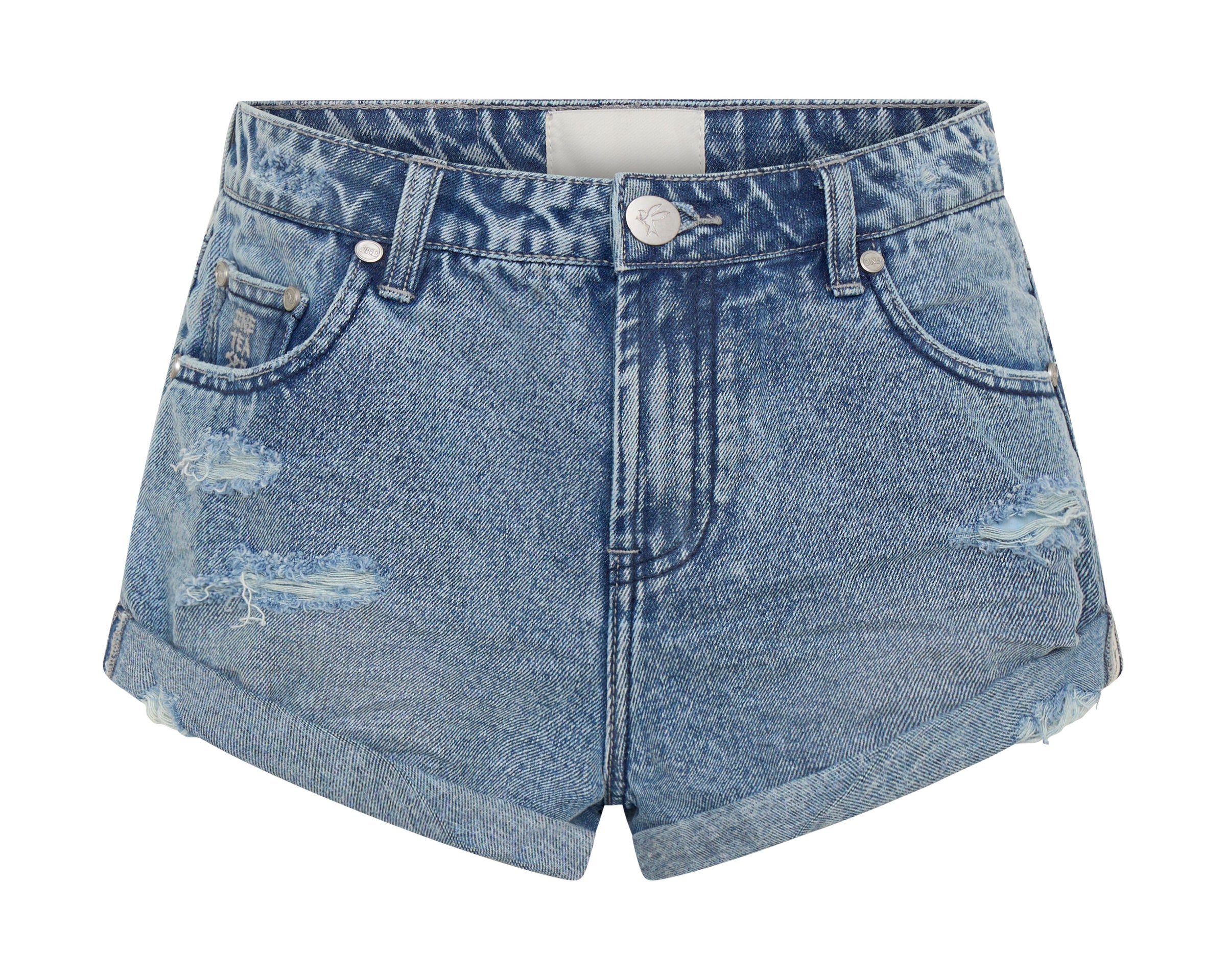 Long Bandits Low Waist Denim Shorts - Salty Dog Blue