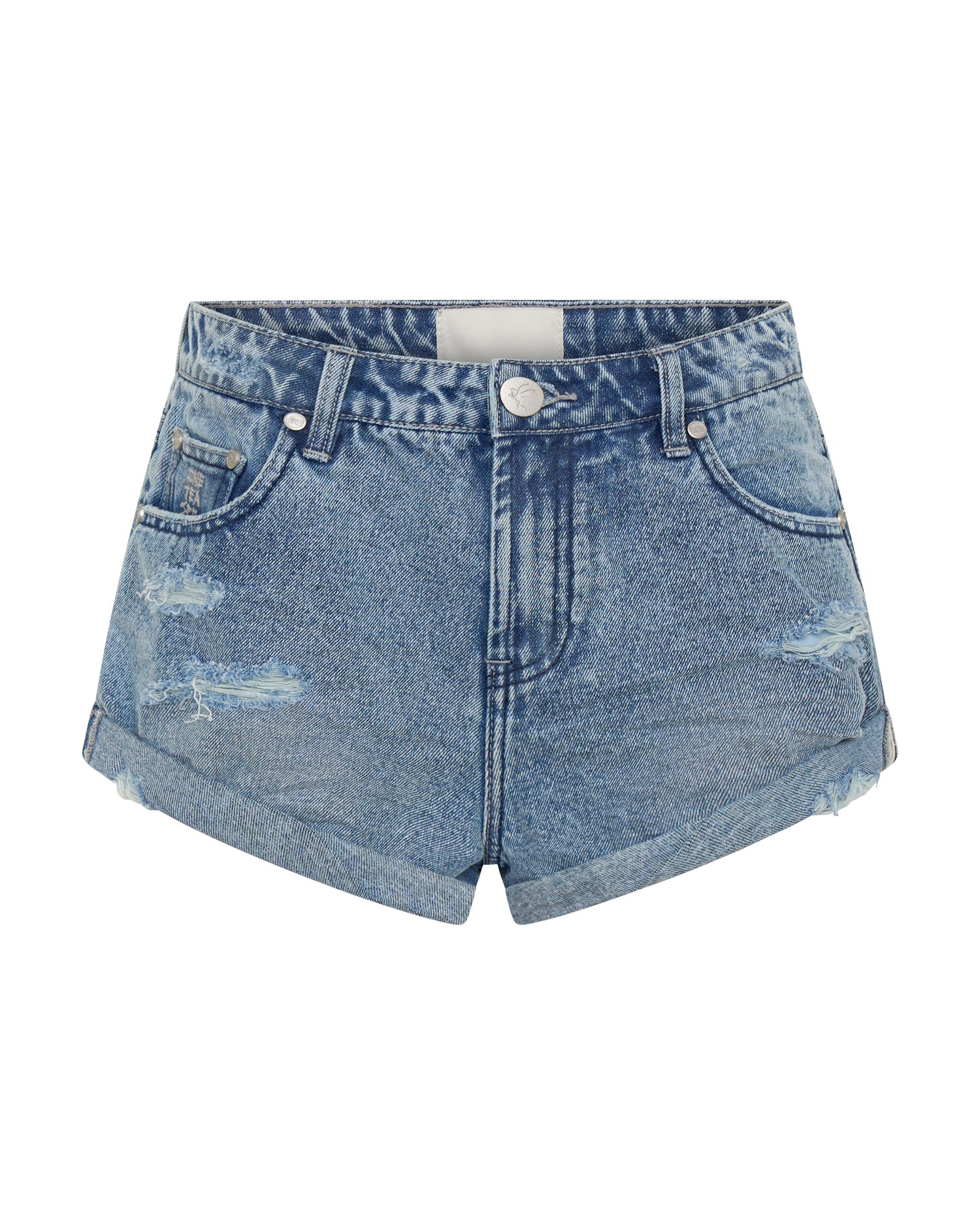Long Bandits Low Waist Denim Shorts - Salty Dog Blue