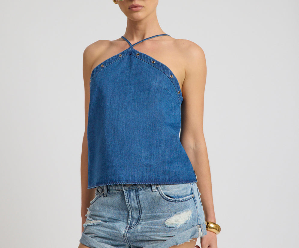 Long Bandits Low Waist Denim Shorts - Salty Dog Blue