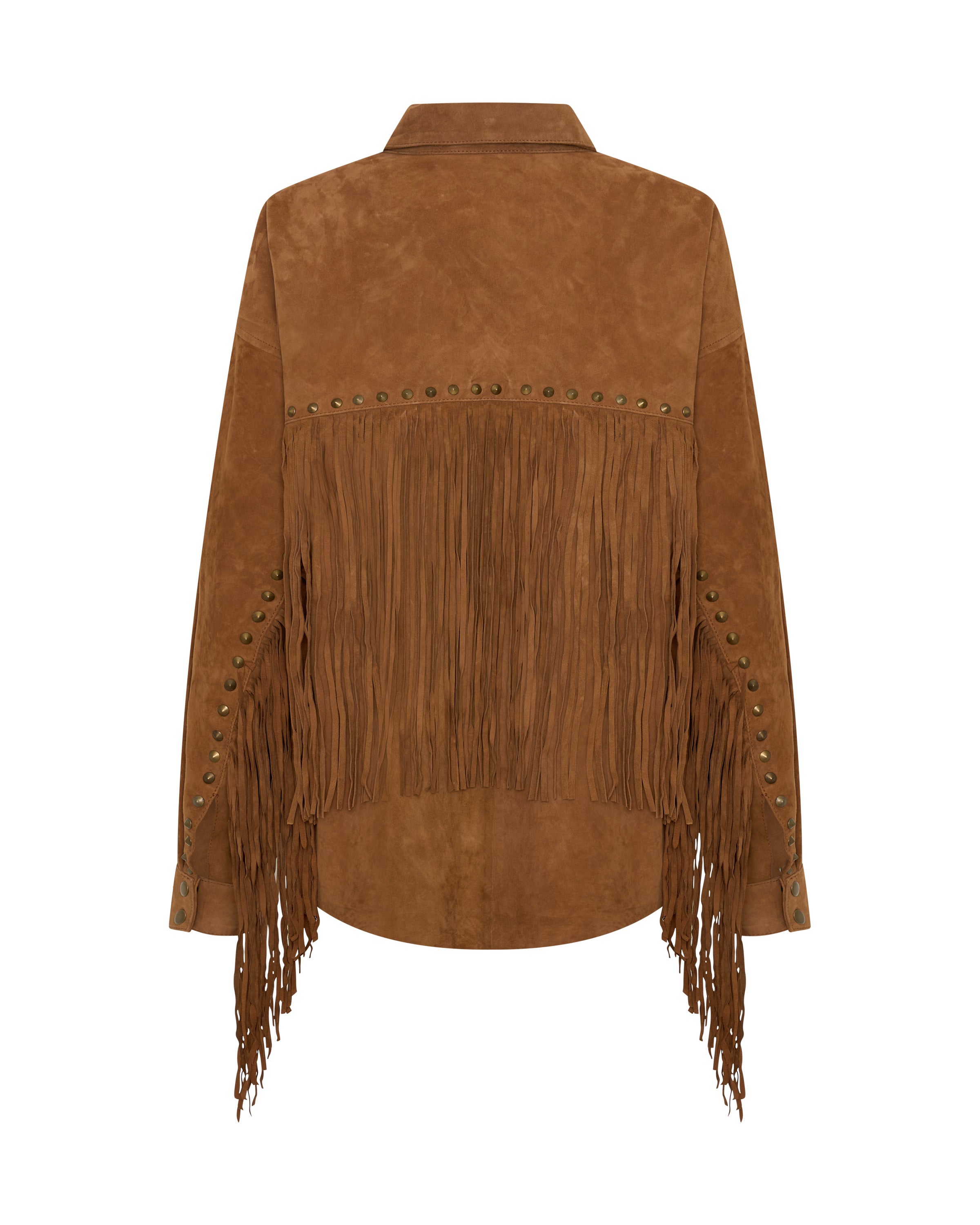 Daria Fringed Suede Jacket - Chestnut | One Teaspoon