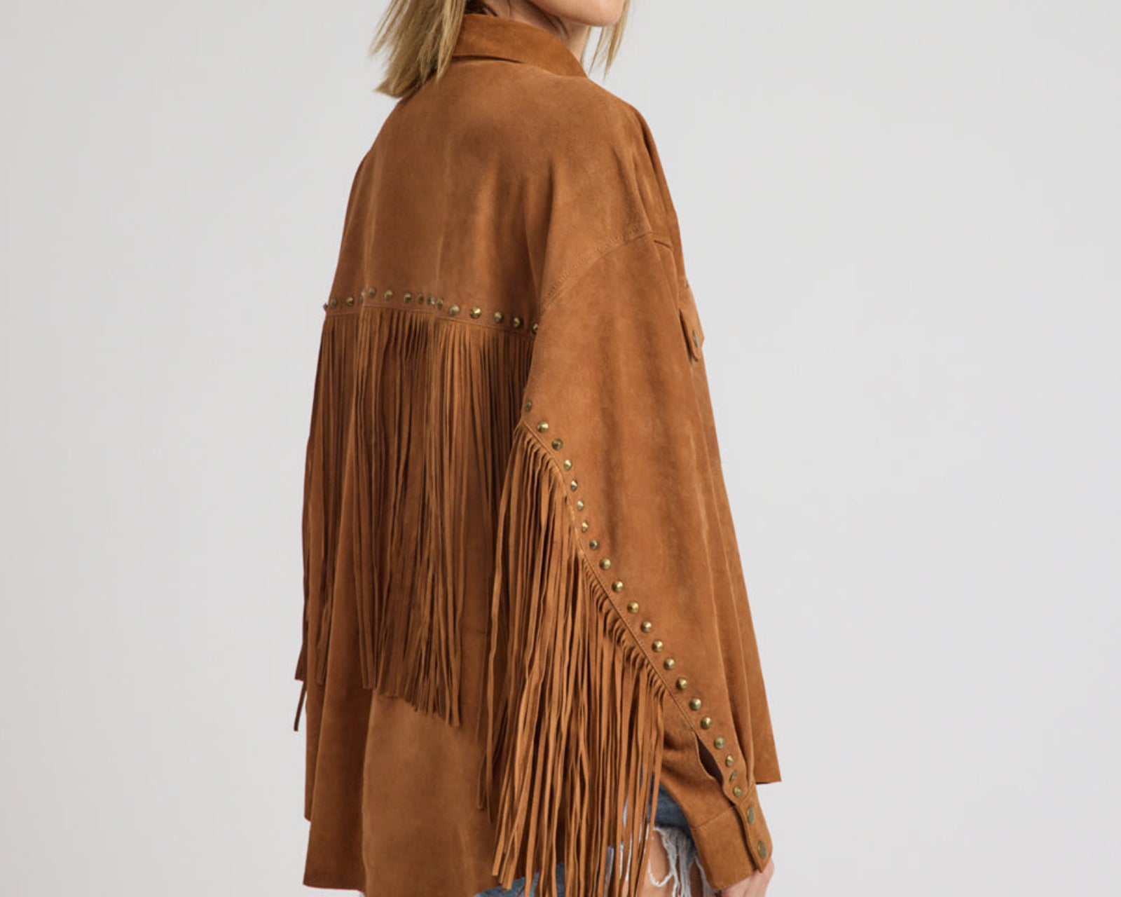 Daria Fringed Suede Jacket - Chestnut