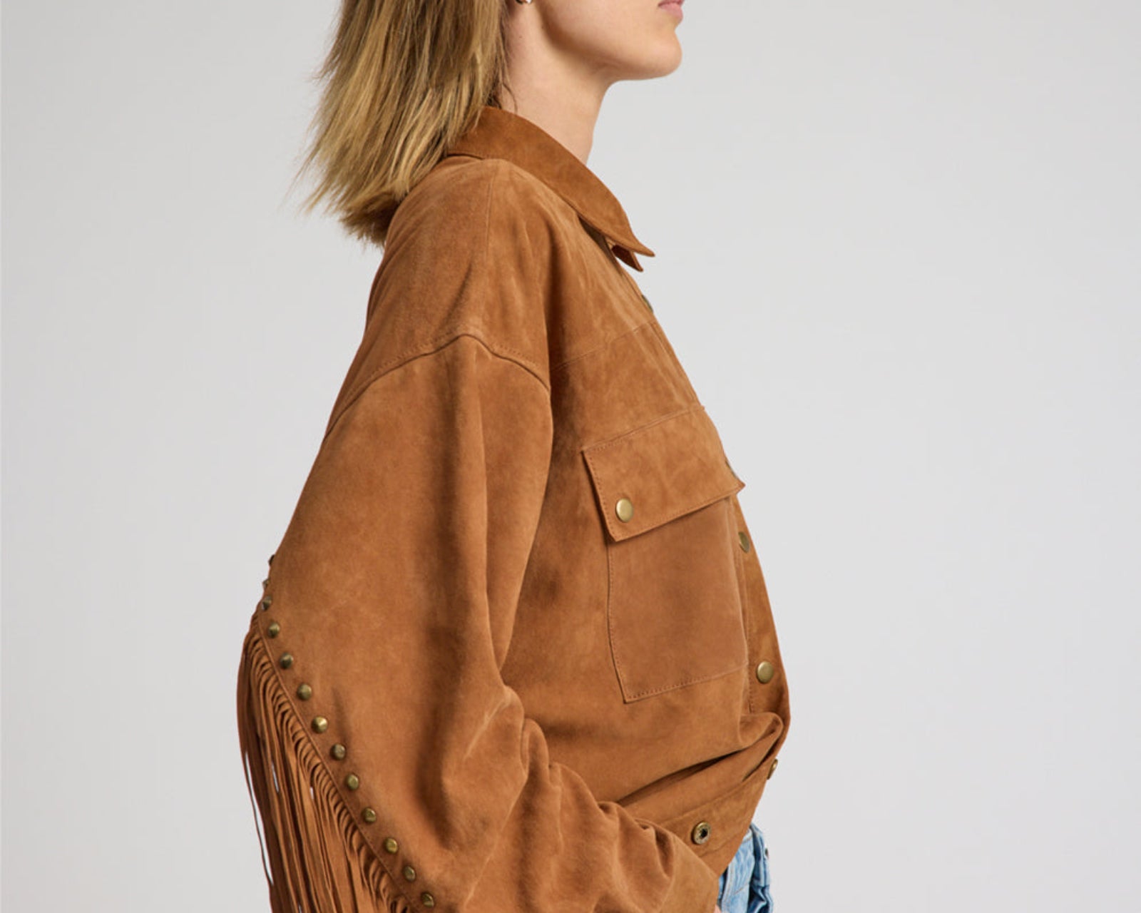 Daria Fringed Suede Jacket - Chestnut