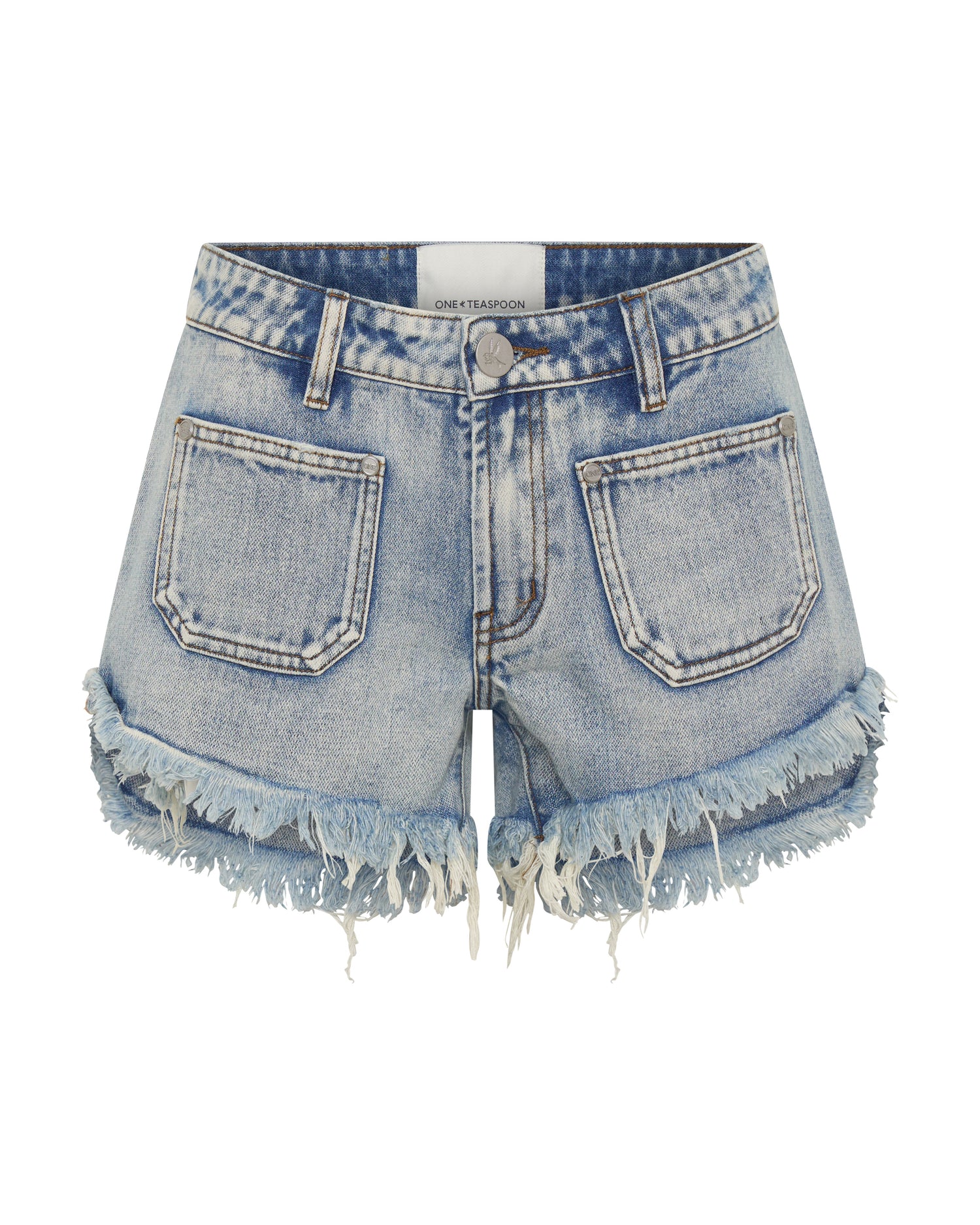 Retro Dukes Low Waist Mini Denim Shorts - Hendrixe Blue