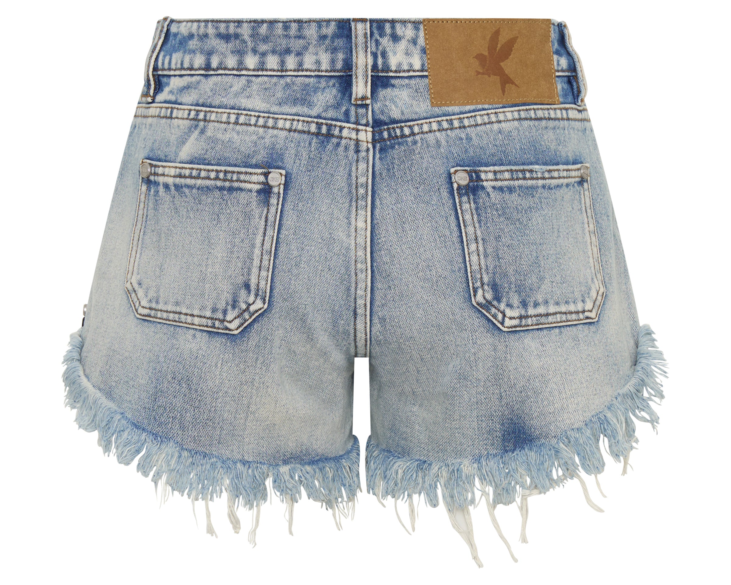 Retro Dukes Low Waist Mini Denim Shorts - Hendrixe Blue