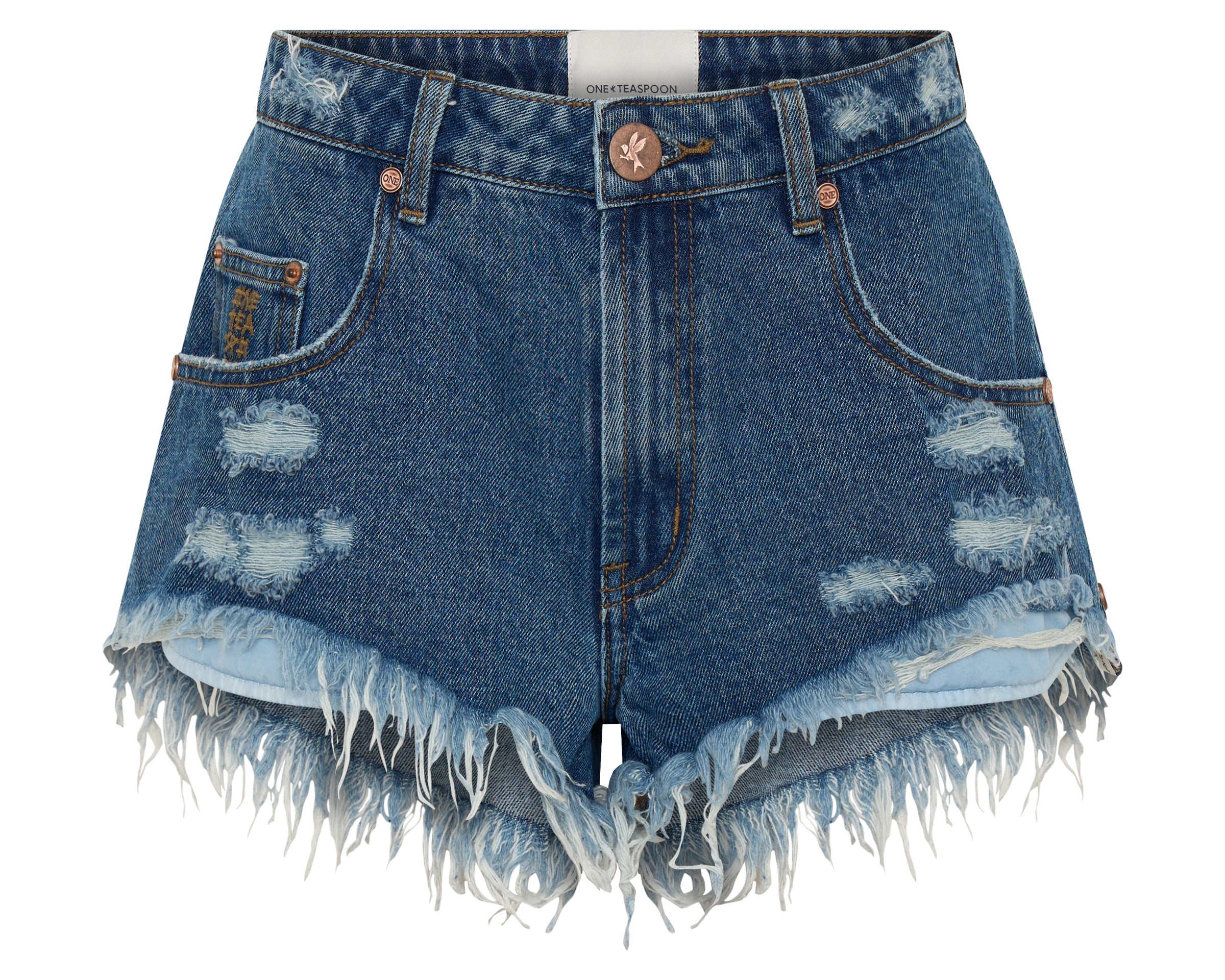Renegades High Waist Denim Shorts - Badlands Blue