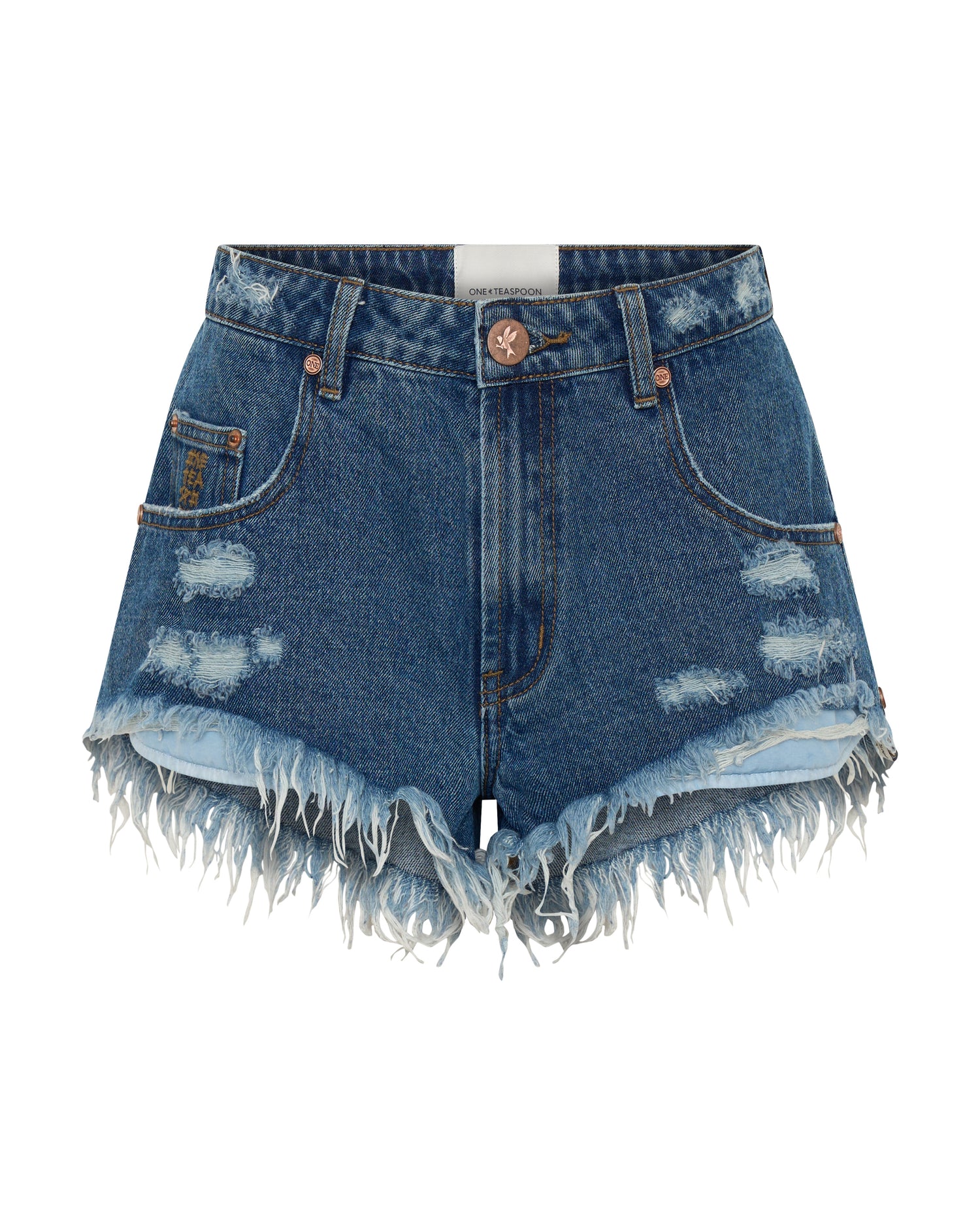 Renegades High Waist Denim Shorts - Badlands Blue