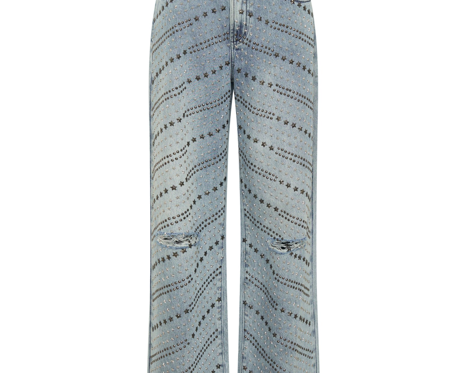25th Anniversary Limited Edition Jackson Mid Waist Wide Leg Studded Denim Jeans - Salty Dog