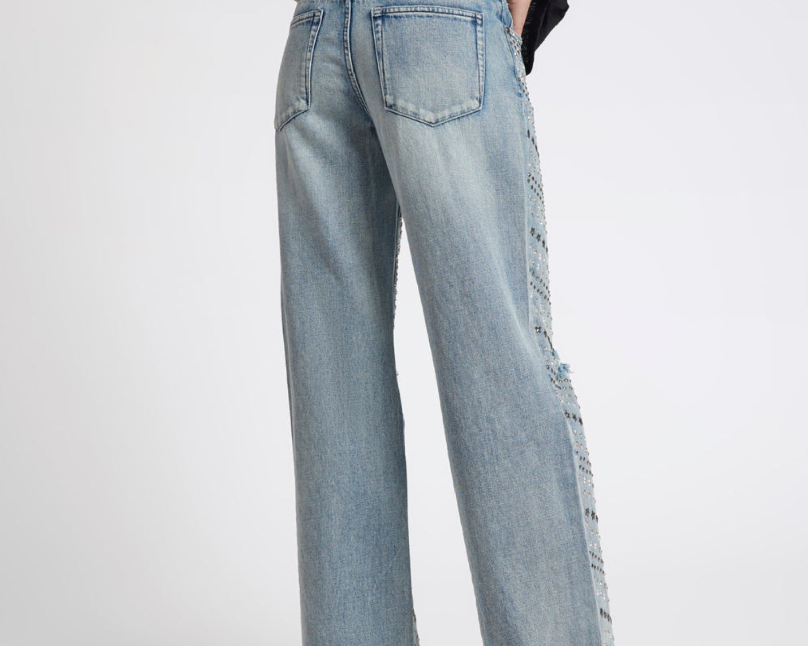 25th Anniversary Limited Edition Jackson Mid Waist Wide Leg Studded Denim Jeans - Salty Dog