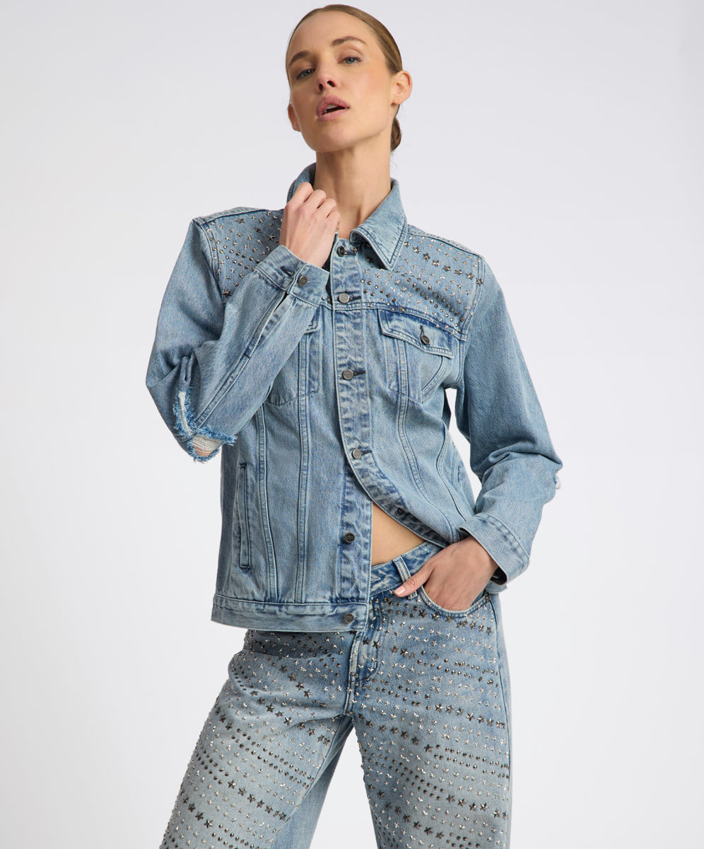 Jordan's Picks 25th Anniversary Limited Edition Trucker Studded Denim Jacket - Salty Dog