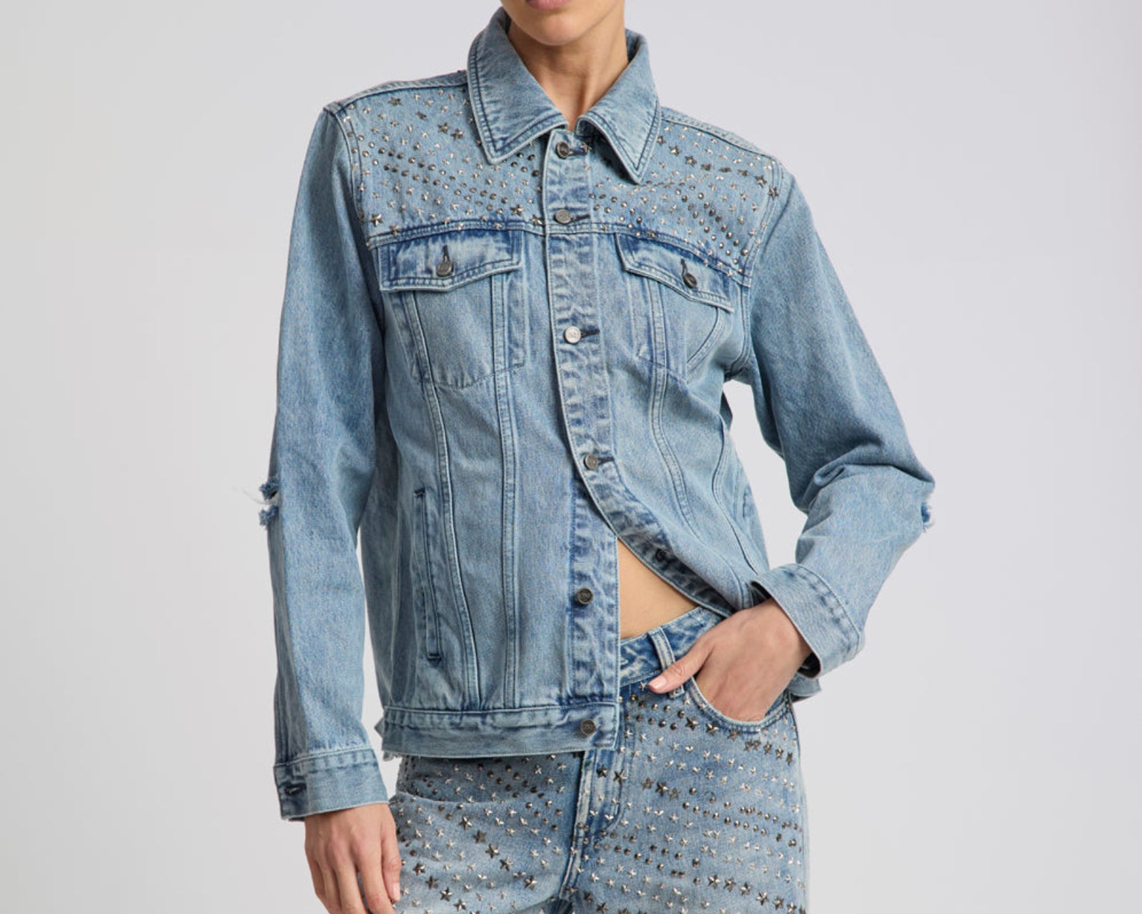 25th Anniversary Limited Edition Trucker Studded Denim Jacket - Salty Dog
