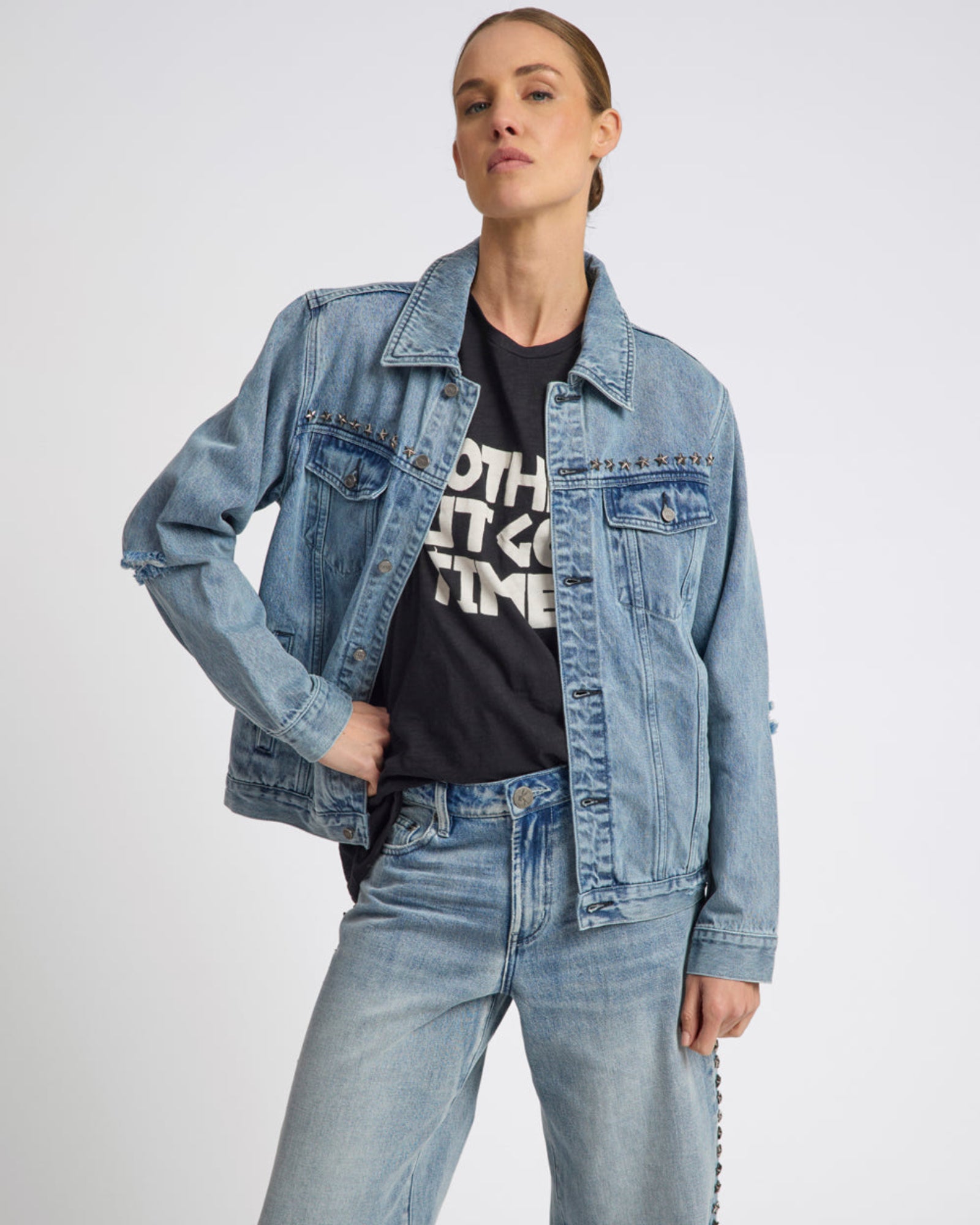 25Th Anniversary Trucker Studded Denim Jacket - Salty Dog | One