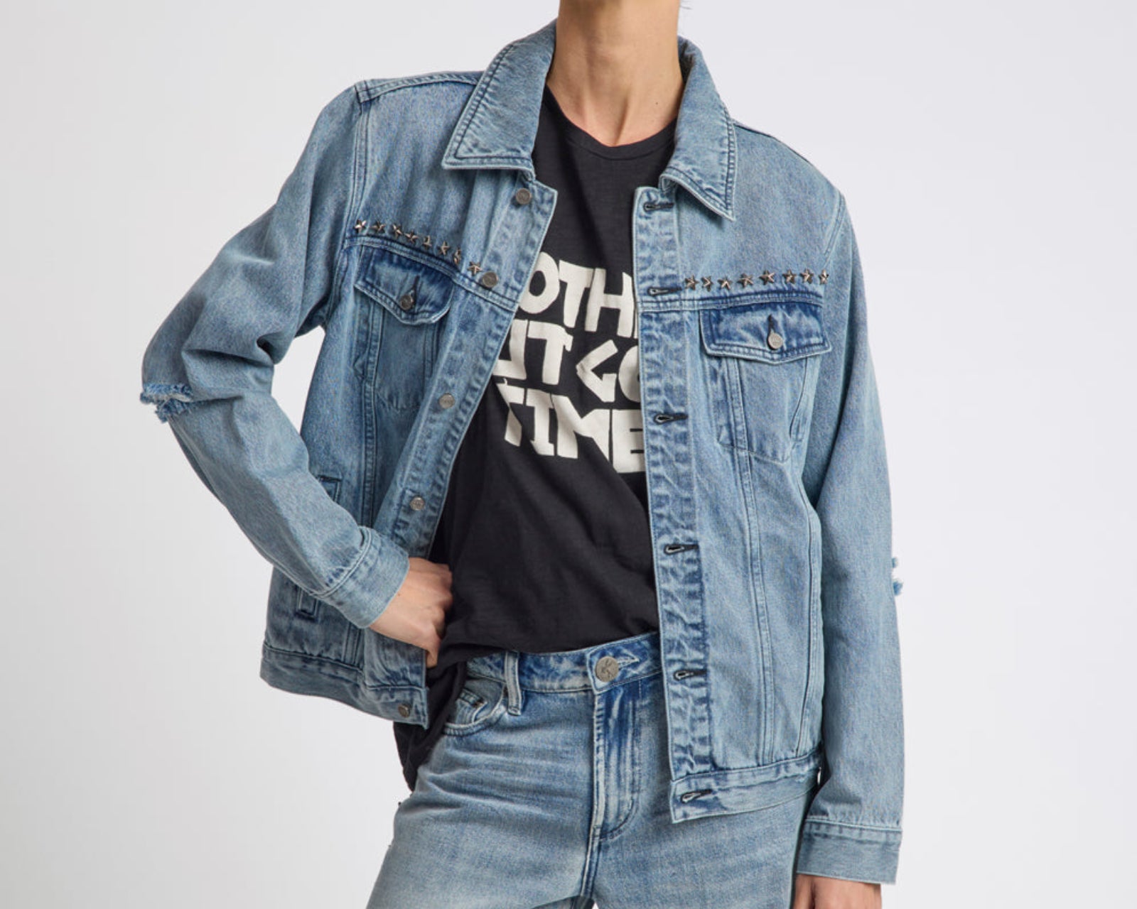 25th Anniversary Trucker Studded Denim Jacket - Salty Dog