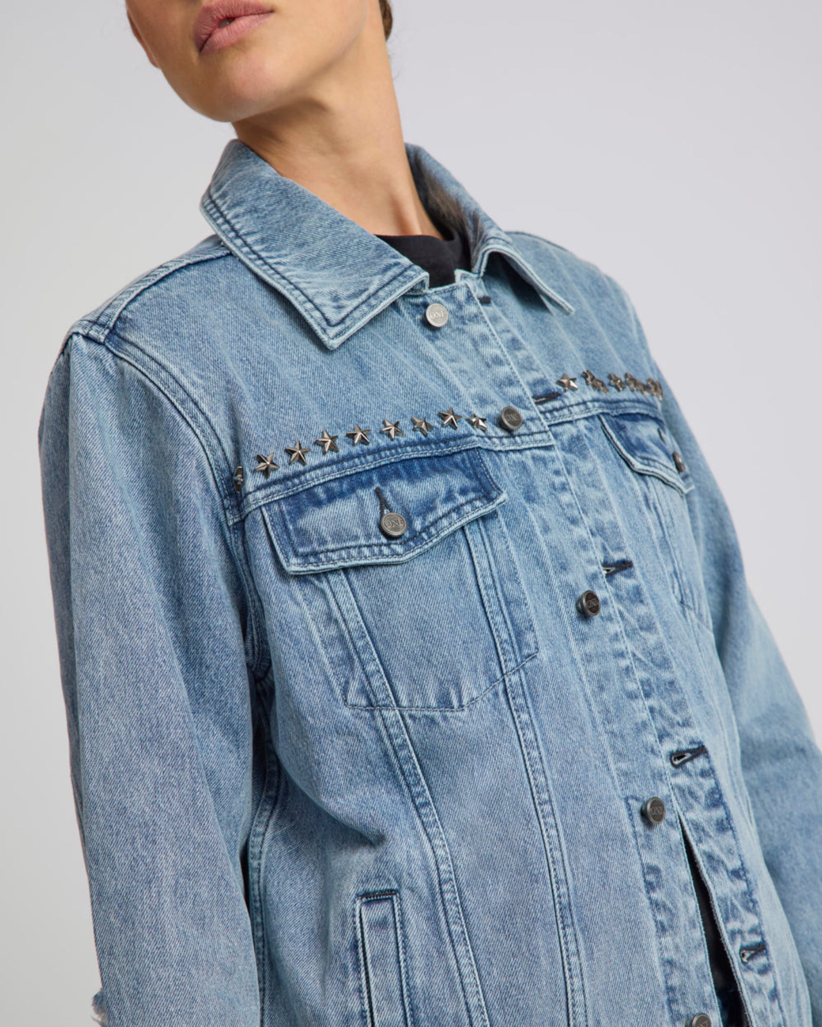 25Th Anniversary Trucker Studded Denim Jacket - Salty Dog | One