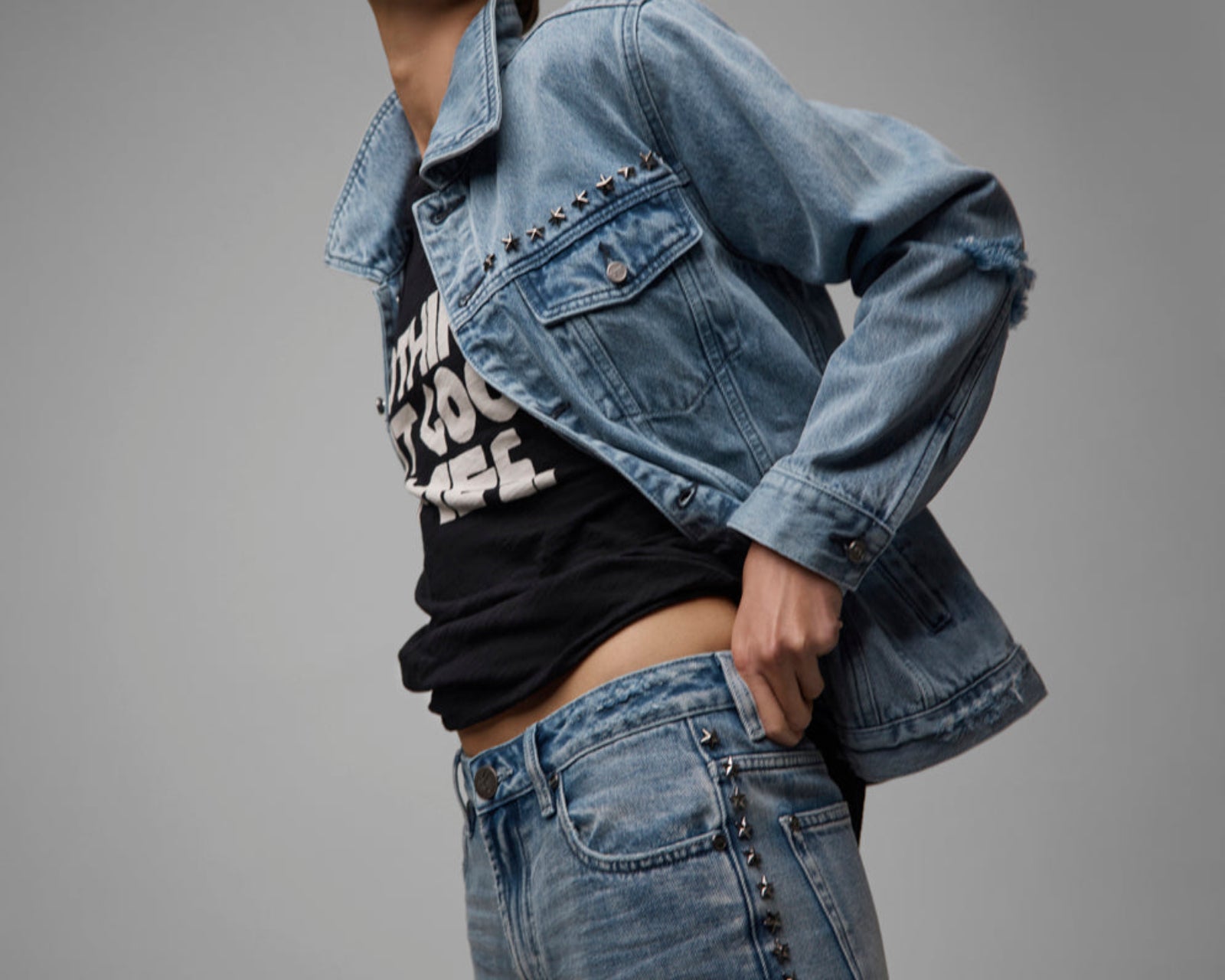 25th Anniversary Trucker Studded Denim Jacket - Salty Dog