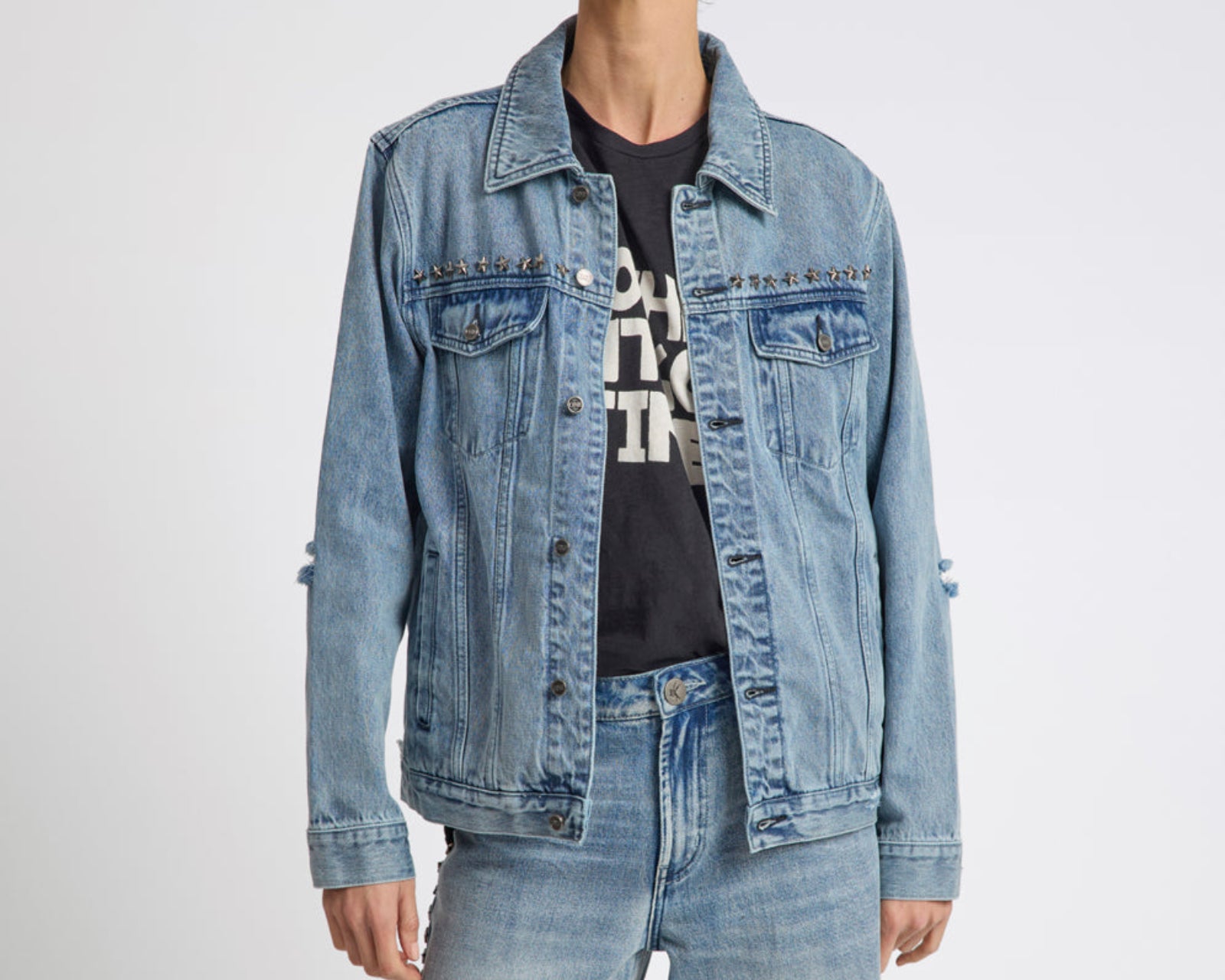 25th Anniversary Trucker Studded Denim Jacket - Salty Dog