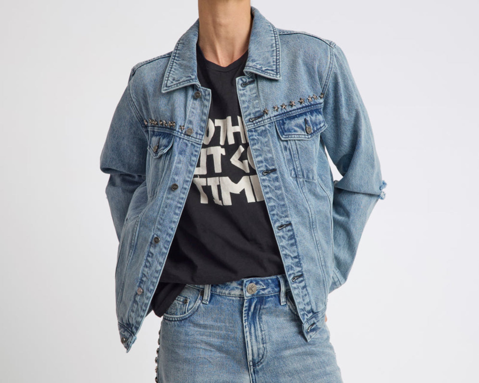 25th Anniversary Trucker Studded Denim Jacket - Salty Dog